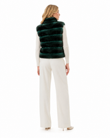 Maximilian 19" Green Dyed Horizontal Chinchilla Vest
