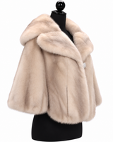Archive & Vintage 20" Silver Pearl Mink Capelet with Notch Collar