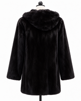 Archive & Vintage 32" Black Mink Jacket with Hood and Zipper Front