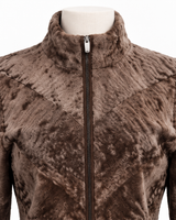 Archive & Vintage 36" Taupe Swakara Lamb Coat with Stand Collar