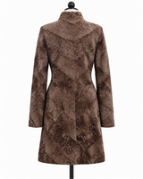 Archive & Vintage 36" Taupe Swakara Lamb Coat with Stand Collar