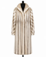 Archive & Vintage 50" Natural Black Cross Mink Coat