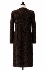 Archive & Vintage Designer Espresso Persian Lamb Coat with Floral Sequin embroidery-45"