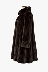 Archive & Vintage Black Mink Swing Coat with Wing Collar-36"