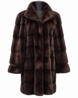 Archive & Vintage 36" Brown Mink Horizontal Coat with Wing Collar