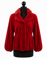 Archive & Vintage 23" Red Dyed Sheared Mink Fitted Jacket