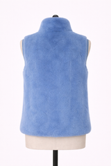 Archive & Vintage Famous Designer Blue Dyed Mink Vest