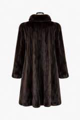 Archive & Vintage Black Mink Swing Coat with Wing Collar-36"