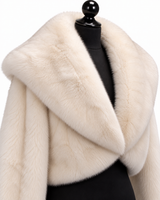 Archive & Vintage 16" Off White Mink Bolero