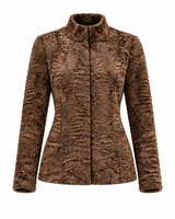 Maximilian One-of-a-Kind 25" Copper Dyed Swakara Lamb Jacket