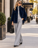 Maximilian 24" Navy Dyed Broadtail Swing Jacket