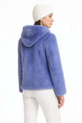 Reversible Mink Patchwork Hooded Jacket – Fur Side & Waterproof Nylon Side