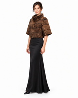 Maximilian One-of-a-Kind 16" Copper Dyed Swakara Lamb Evening Bolero