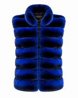 Maximilian 19" Cobalt Blue dyed Chinchilla Vest