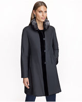 Sheared Mink Reversible Coat with Chinchilla Trim