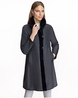 Sheared Mink Reversible Coat with Chinchilla Trim