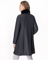 Sheared Mink Reversible Coat with Chinchilla Trim
