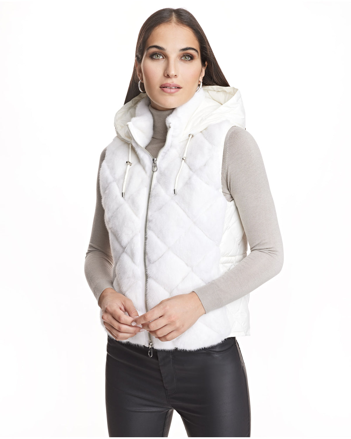 Diamond Cut Mink Down Filled Vest