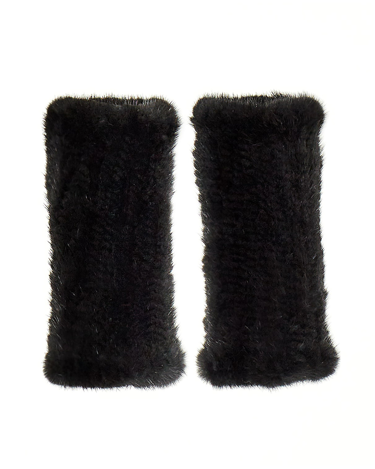 Knitted Mink Section Fingerless Gloves
