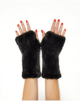Guantes sin dedos de sección de visón de punto