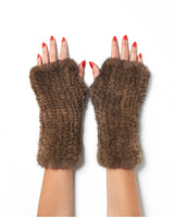 Guantes sin dedos de sección de visón de punto