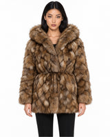 Dyed Sections Fox Parka