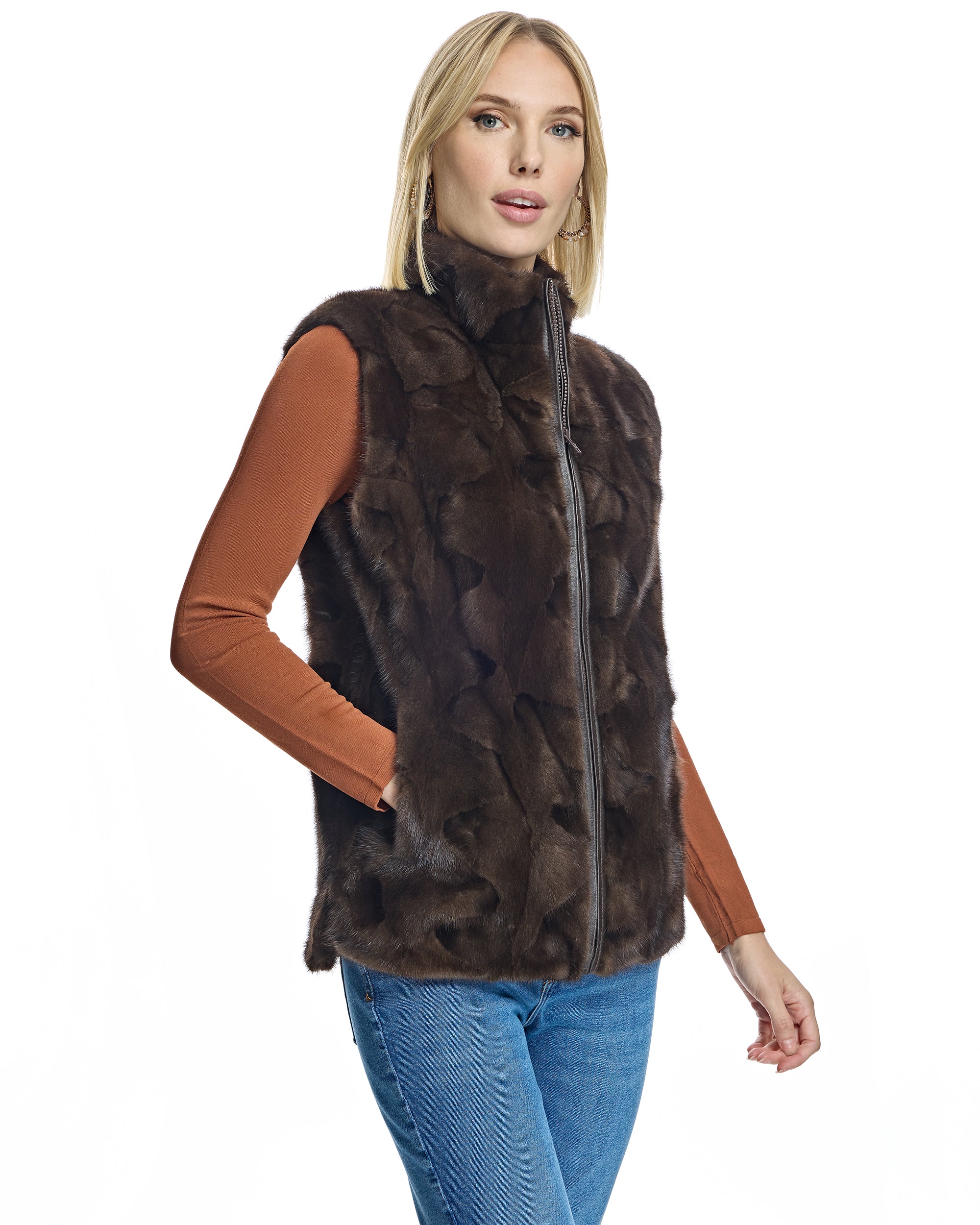 Mink Sections Vest