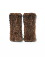 Knitted Mink Section Fingerless Gloves