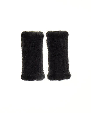 Knitted Mink Section Fingerless Gloves