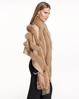 Cashmere Stole With Fox Inserts