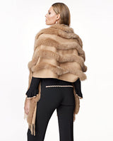 Cashmere Stole With Fox Inserts