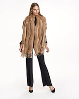Cashmere Stole With Fox Inserts