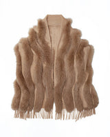 Cashmere Stole With Fox Inserts