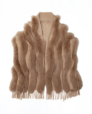 Cashmere Stole With Fox Inserts