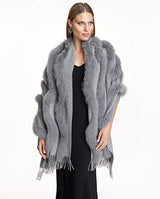 Cashmere Stole With Fox Inserts