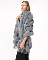 Cashmere Stole With Fox Inserts