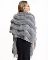 Cashmere Stole With Fox Inserts