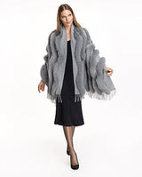 Cashmere Stole With Fox Inserts