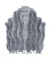 Cashmere Stole With Fox Inserts