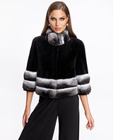 Sheared Mink Jacket With Chinchilla Trim