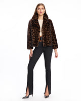 Animal Print Mink Sections Jacket