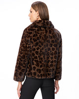 Animal Print Mink Sections Jacket