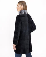 Sheared Mink Reversible Coat with Chinchilla Trim