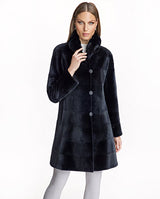 Sheared Mink Reversible Coat with Chinchilla Trim