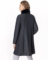 Sheared Mink Reversible Coat with Chinchilla Trim