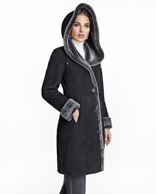 Shearling Lamb Hooded Coat