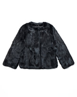 Chaqueta de conejo sin cuello