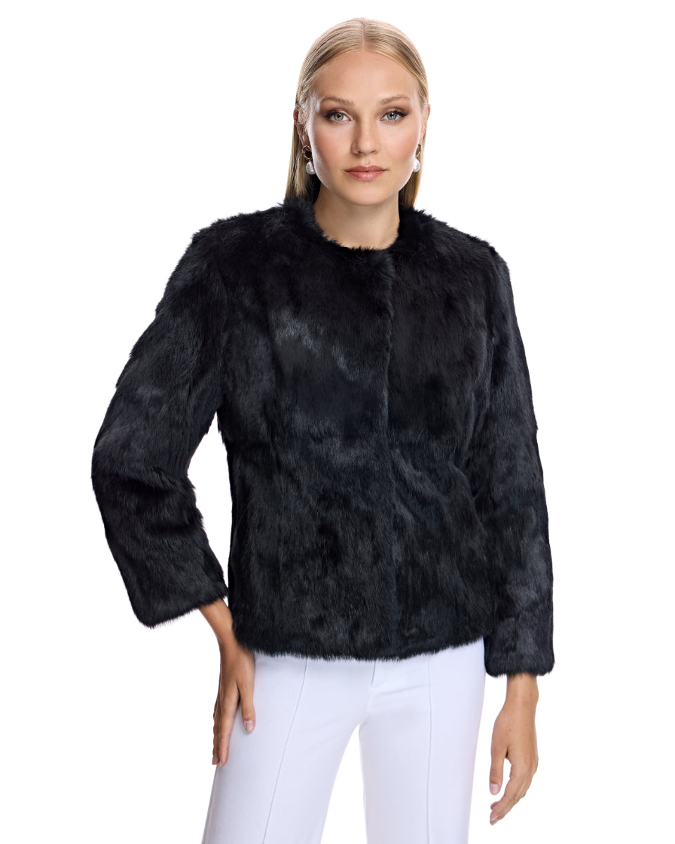 Buy Collarless Rabbit Jacket Online | Maximilian