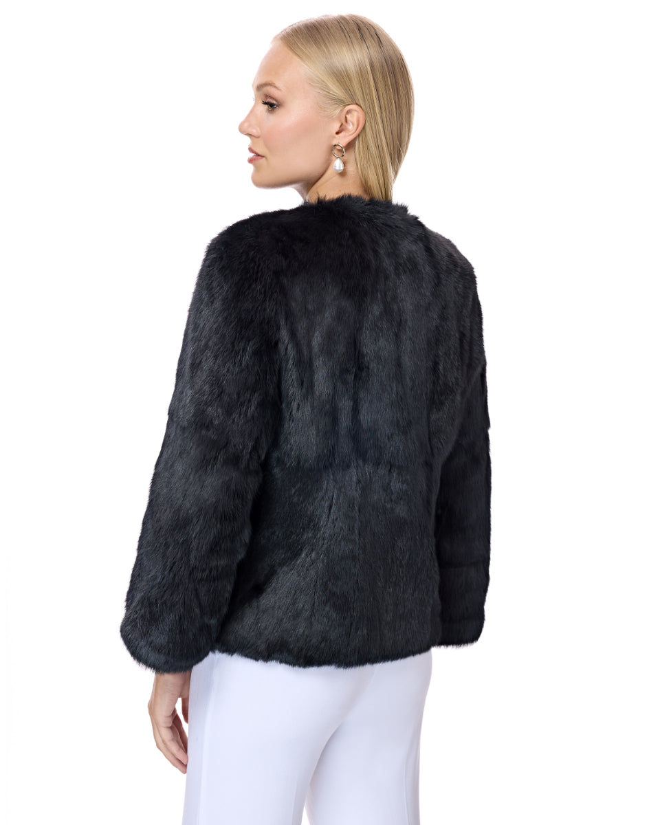 Buy Collarless Rabbit Jacket Online | Maximilian