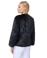 Chaqueta de conejo sin cuello